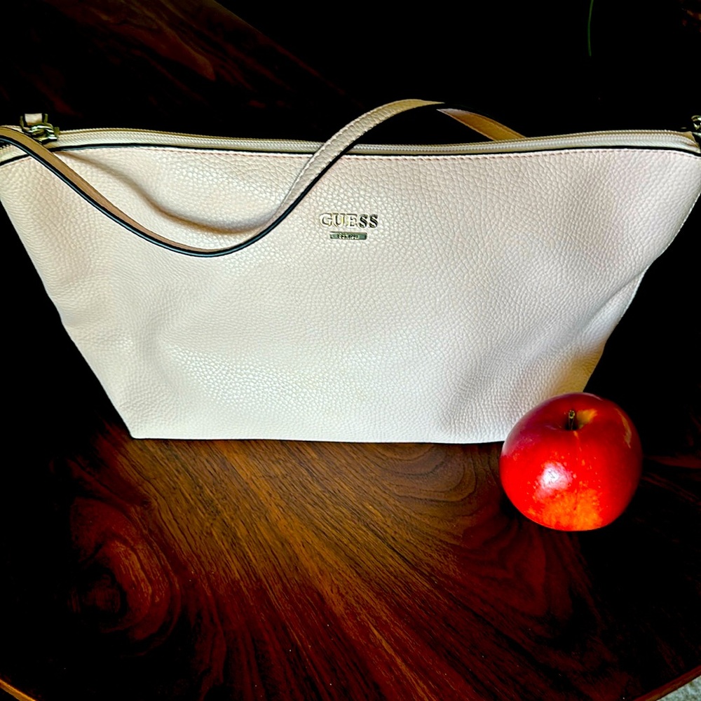 GUESS CHALK PINK Pebbled leather-look PURSE